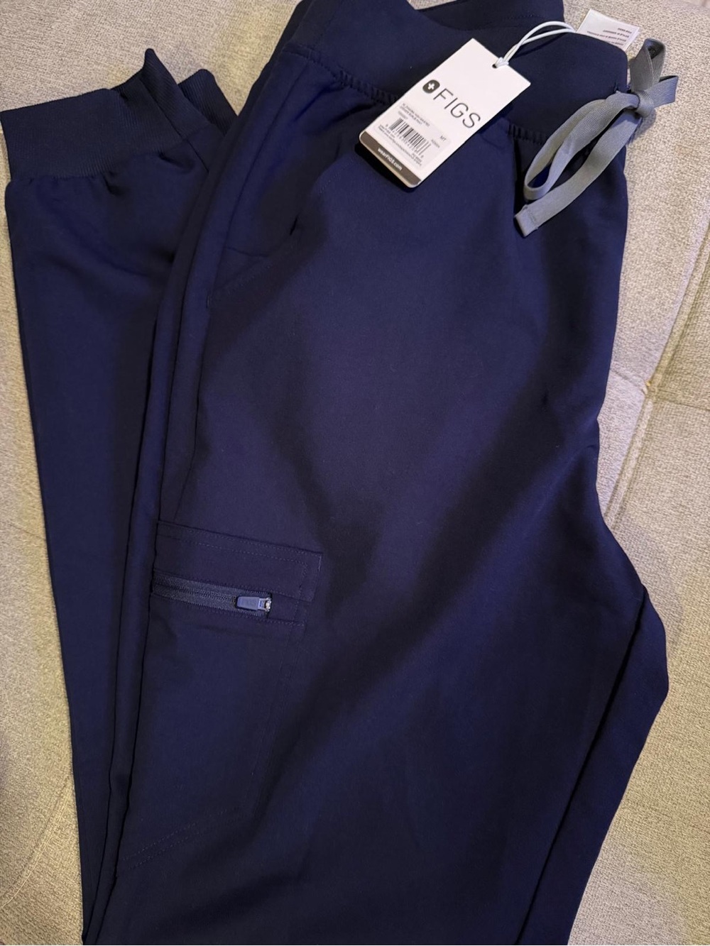 Figs navy blue Zamora high waisted jogger scrub pant medium Tall